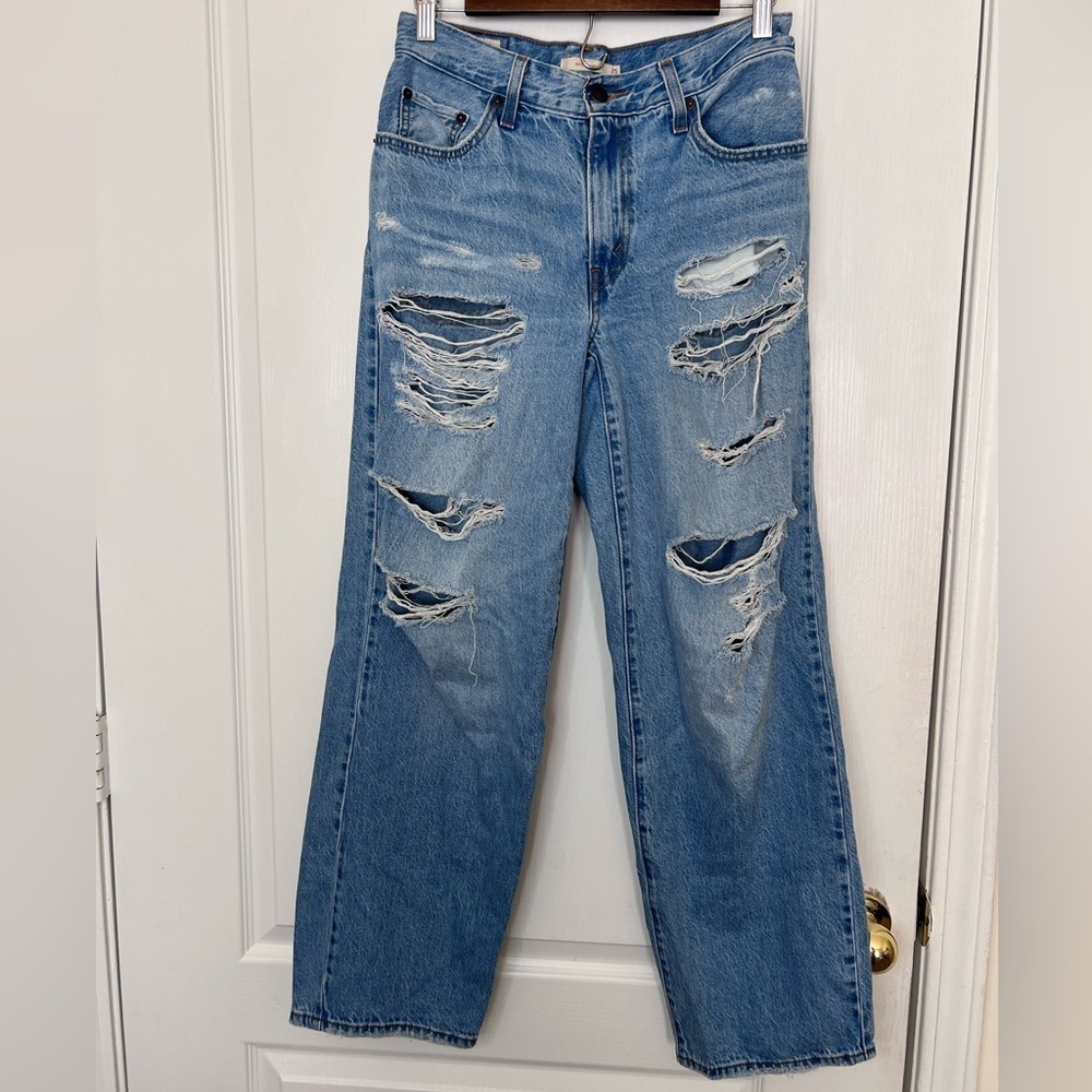 Levi’s Blue Distressed baggy dad Jeans size 25 - Picture 2 of 13